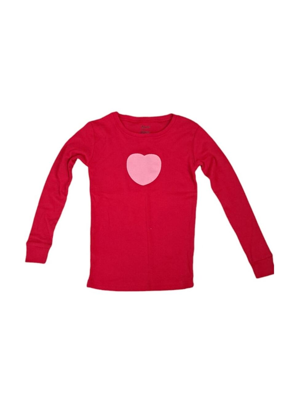 Leveret Girls Red Pink Heart Long Sleeve Casual Lounge Top  Size 10  NWT